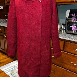 Adrienne Vittadini Red Pea Coat